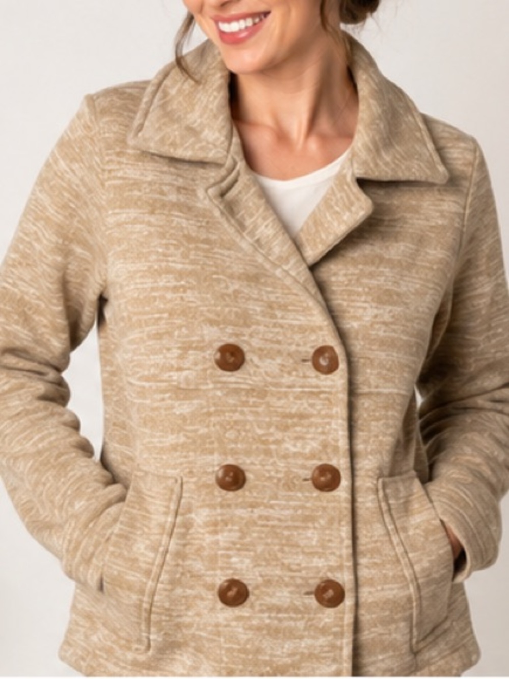 Patagonia Better Sweater Peacoat Women’s Medium Oatmeal Heather Jacket 25860